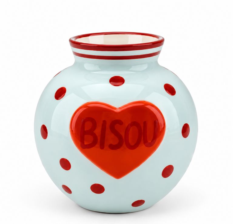 Vaso Bisou in ceramica - 14 cm