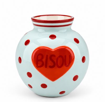 Vaso Bisou in ceramica - 14 cm Adorabile