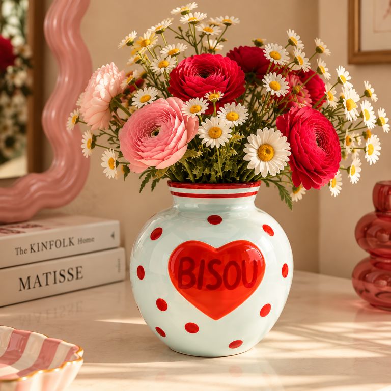 Vaso Bisou in ceramica - 14 cm