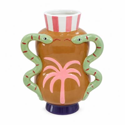 Vaso con Serpenti e Palma - 22 cm Adorabile